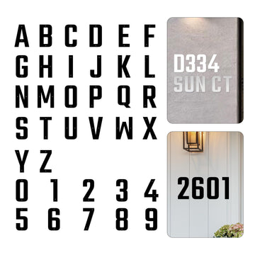 7 Inch 4 PCS Custom Aluminum House Numbers, Black/White/Silver Metal Address Door Numbers, Metal House Address Number