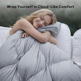 Queen Down Comforter, Luxurious All-Season Duvet Insert with noiseless Skin-Friendly Tencel Blend Co