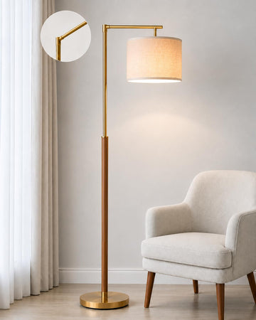 Real Wood Floor Lamps, Mid Century Modern Arc Floor Lamp