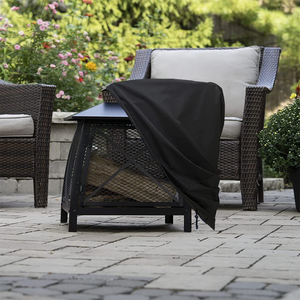 Outdoor Steel Patio Fireplace Cover Waterproof 420D Oxford Square Hexagon Pagoda Fire Pit Fireplace Dust Covers with