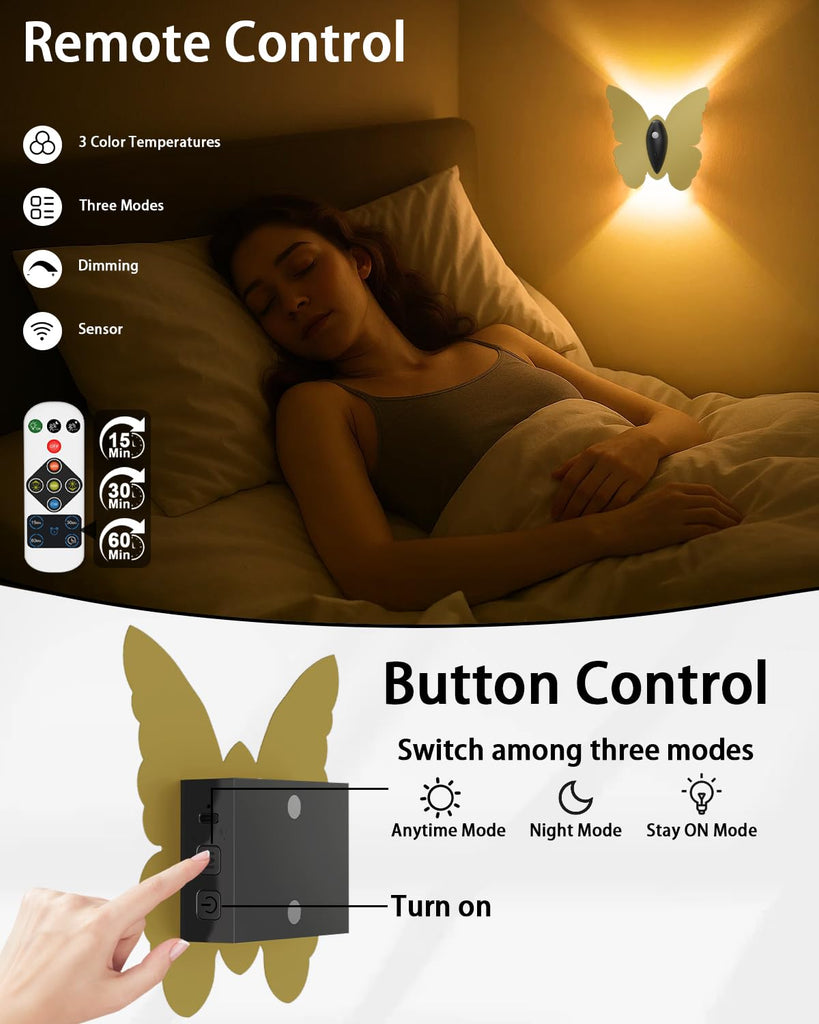 Motion Sensor Wall Sconce Set of 4, Rechargeable Wall Lights, Gold
