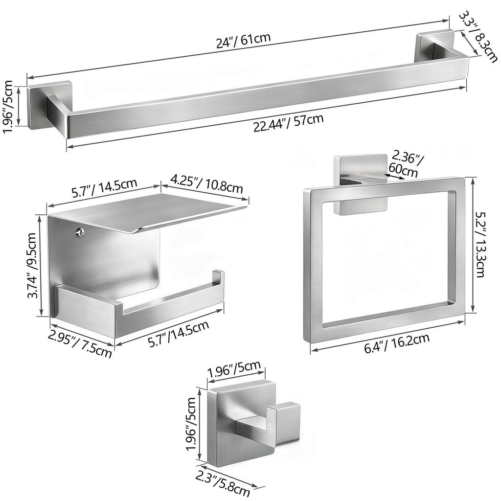 20-Pieces Brushed Nickel Bathroom Hardware Set