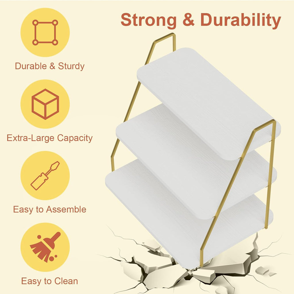 Cupcake Stand, 3-Tier Dessert Stand for 55 Cupcakes, Wood & Metal Tower Display Premium Holder Dessert Tree Tower