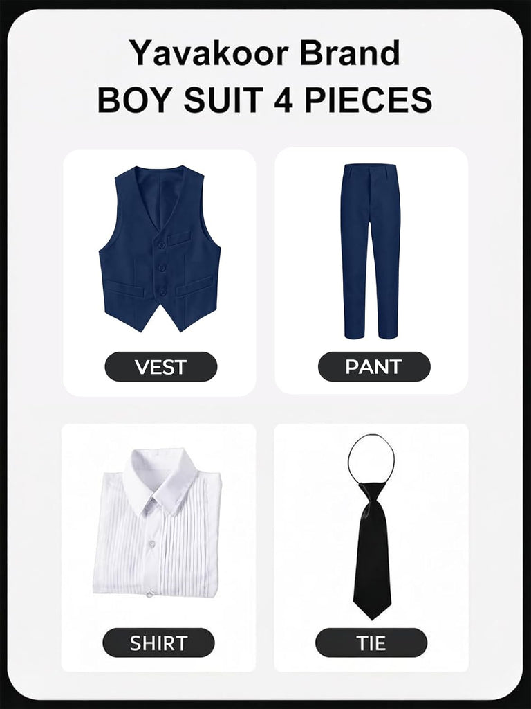 Boys Suits for Formal Wedding Ring Bearer Outfit Gentleman Wear