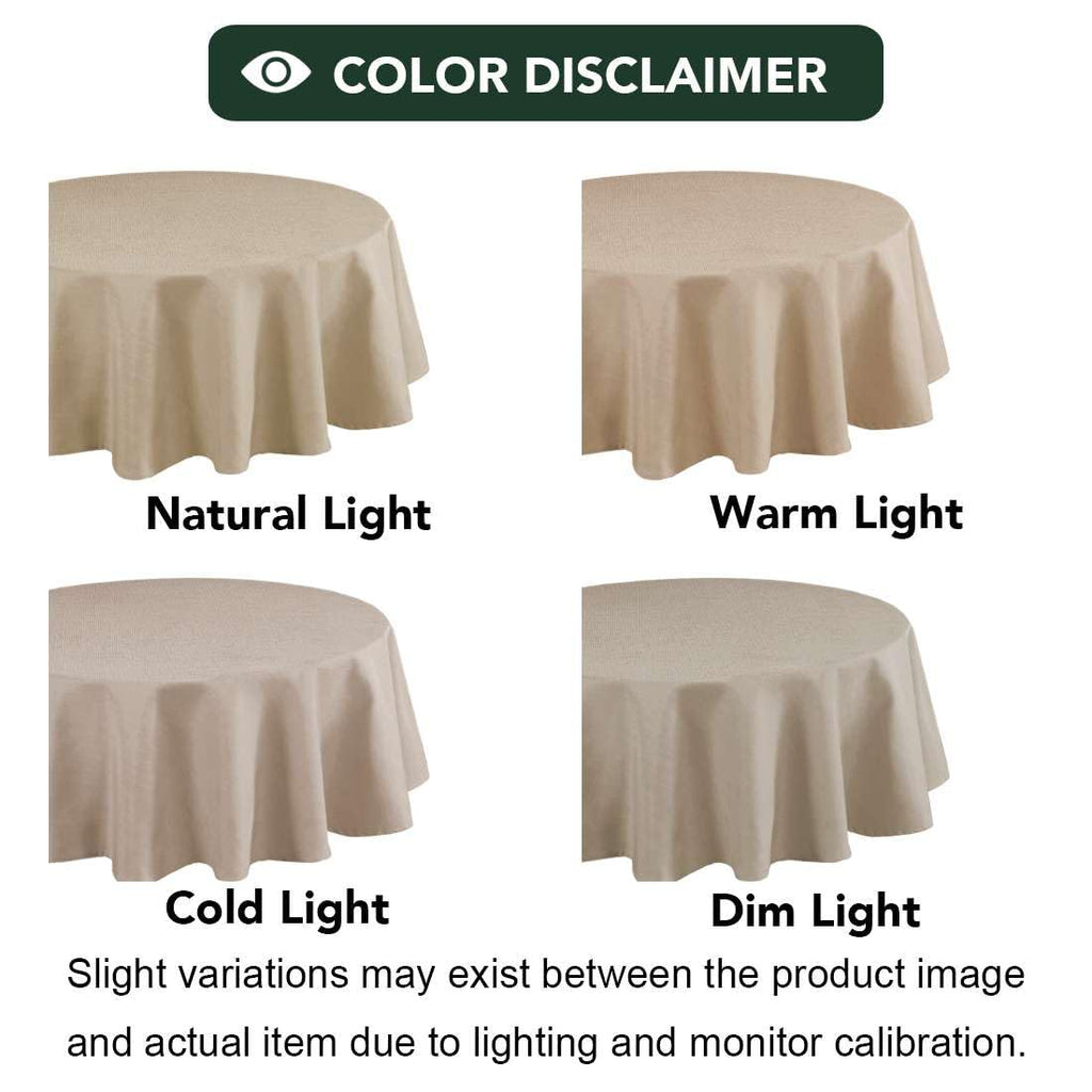 Linen Textured Table Cloths Round 70 Inch Premium Solid Tablecloth Spill-Proof Waterproof Table Cover for Dining