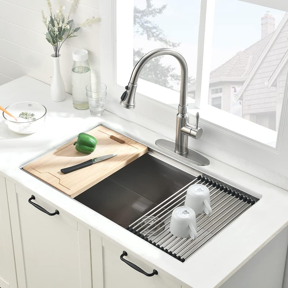 30 Inch Undermount Kitchen Sink Stainless Steel | 30 x 19 Inch Undermount Workstation Sink 16 Gauge 10 Inch Deep