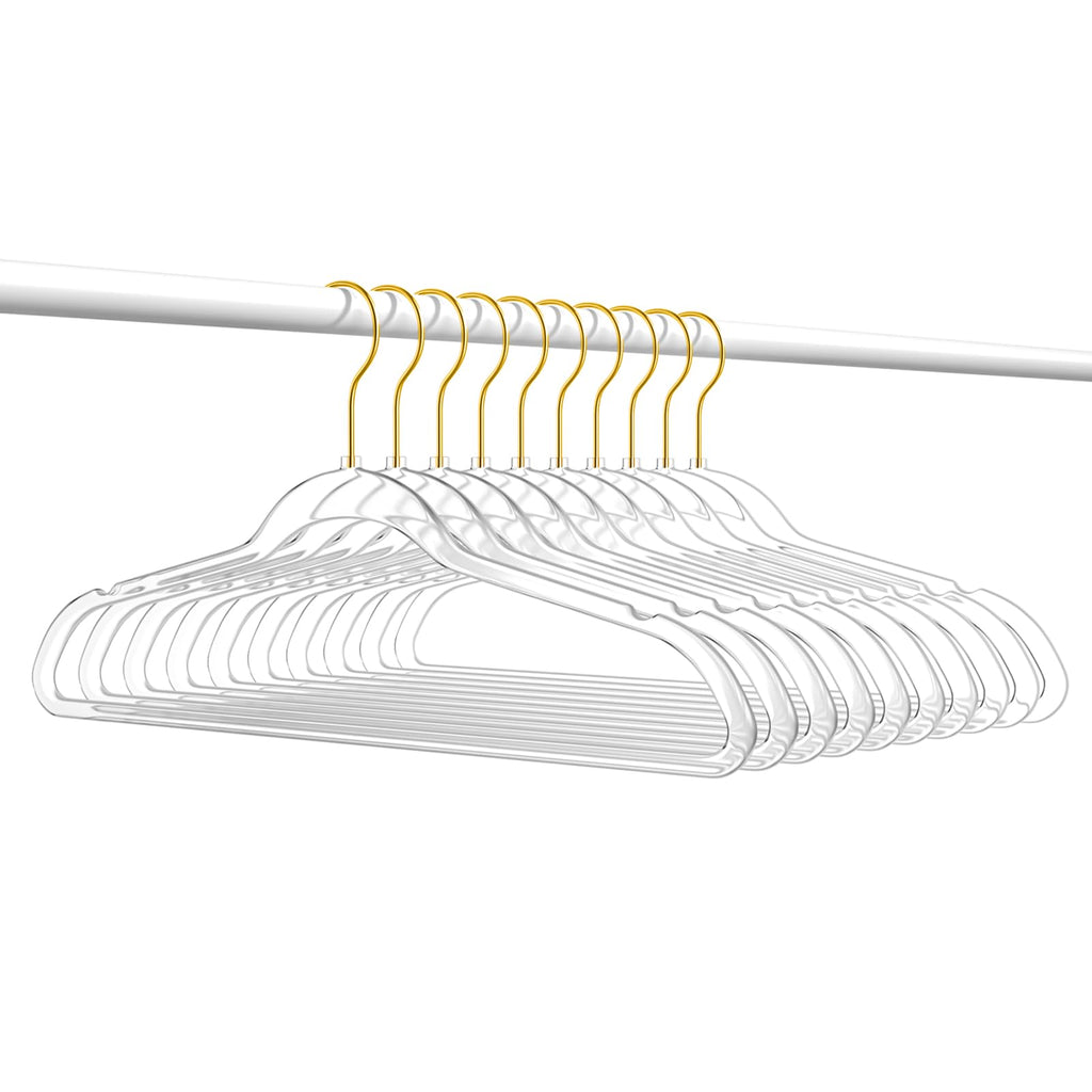 Premium Clear Invisible Acrylic Hangers, 20 Pack Ultra Slim & Space Saving Suit Hangers for Coats, Pants & Dress