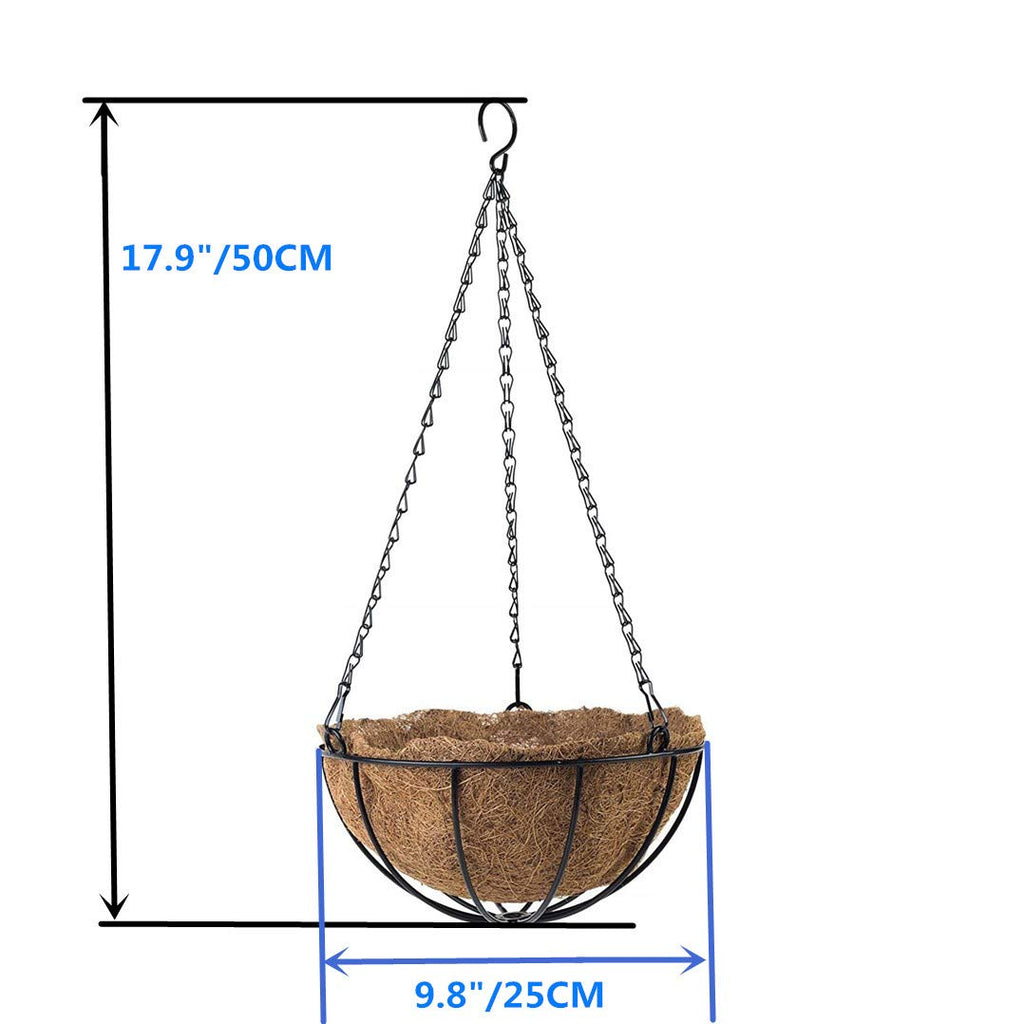 Wedding Porch Decoration Chain Hanging Basket Flowers Silk Azalea with Artificial Grass (9.85 inch)