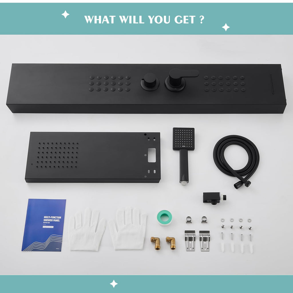 Rainfall Shower Panel System - 4 in 1 Full Body Shower Tower