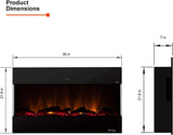 E-Flame USA Hampshire 36-inch Wall Mount/Wall Insert LED Electric Fireplace Heater with Timer
