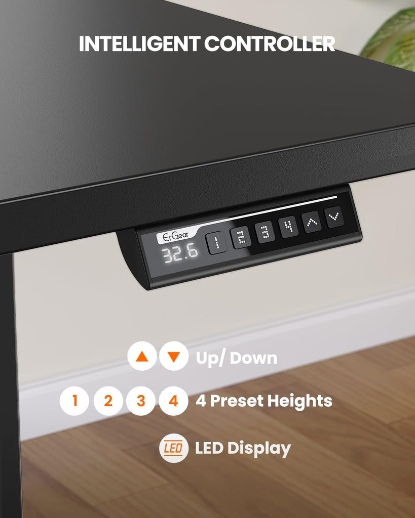 Electric Standing Desk, 55 x 28 inch Height Adjustable Sit Stand Up Desk, Computer Home Office Desk with 4 Memory