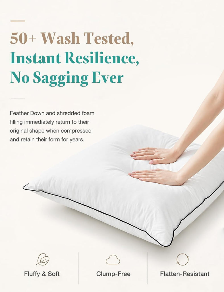 Goose Feather Down Throw Pillow Inserts 22x22 Inch - Set of 2