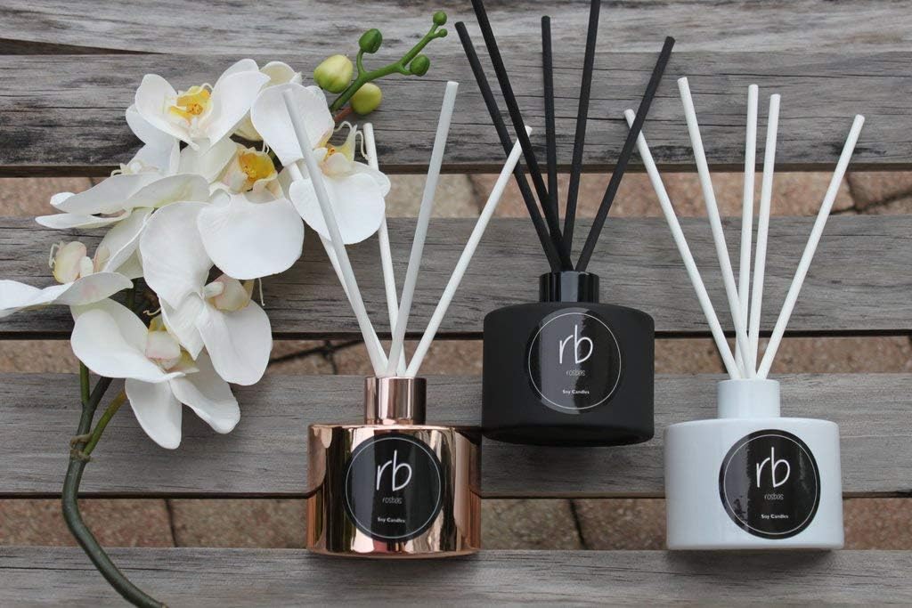 Black Sea Reed Diffuser Set - Black Glass Bottle - 6 fl oz with Elegant Gift Box - High Performance Fiber Reeds