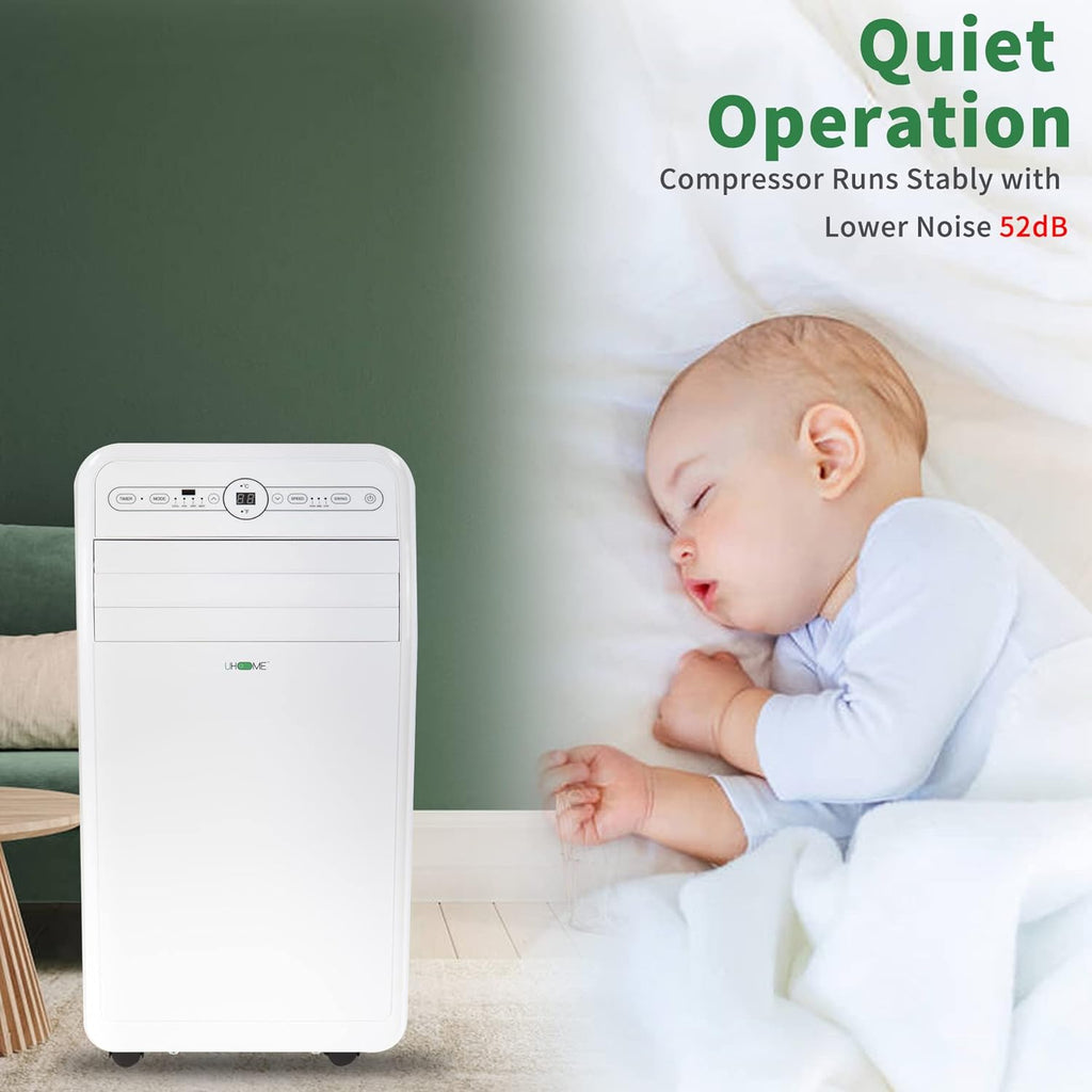 12,000 BTU, 2024 New Portable Air Conditioner with Heat, 4-in-1 function Dehumidifier & Fan