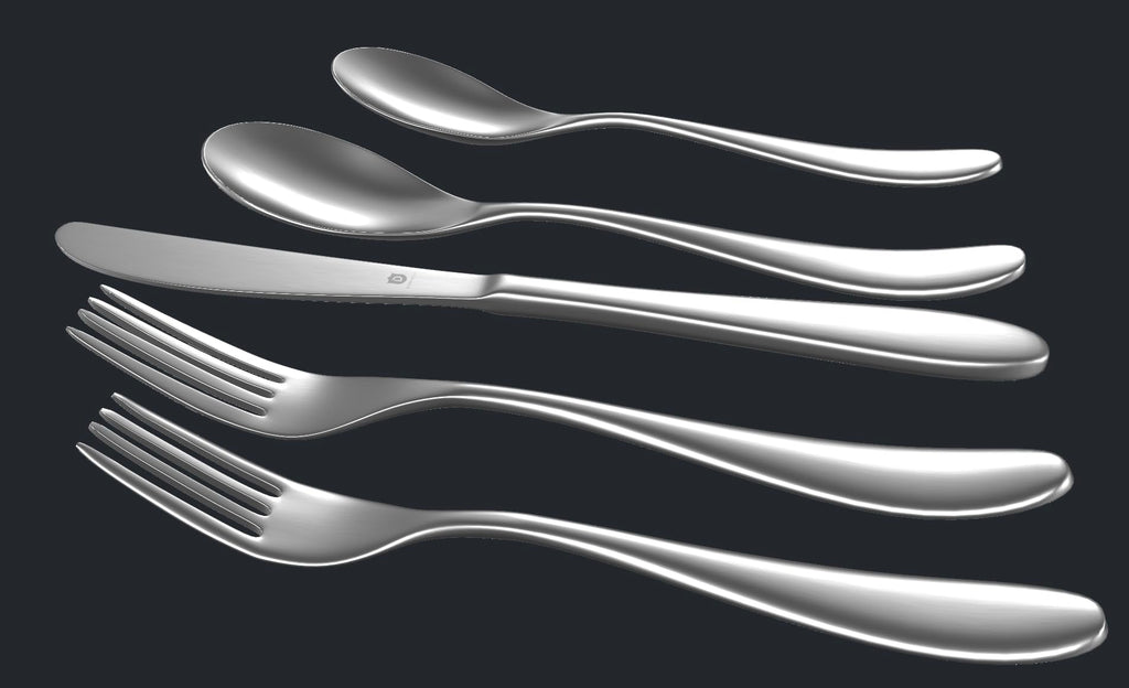 Matte Silverware Set for 12, 18/10 (60-Piece, Marettimo)