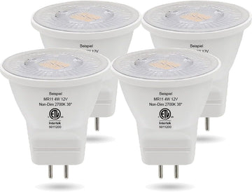 MR11 Gu4.0 Bi-pin LED Light Bulb 4W 12VAC/DC Warm White 2700K
