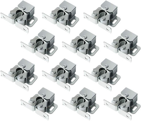 Cabinet Door Latch and Catch,Cupboard Closet Doors Catches Closer Double Ball Roller Catch Latches,Cold Rolled Steel