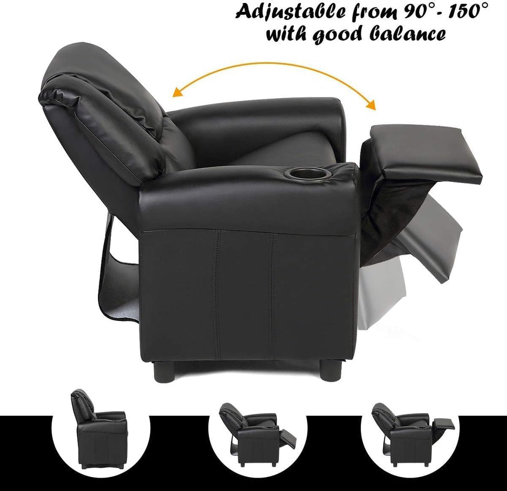 Adjustable Recliner Kids Chairs with Footrest & Backrest,Comfy Toddler Lounge Armchair for Age 3+, Single Sofa Couch