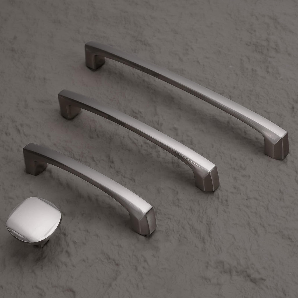 2 Pack 7 Inch Kitchen Cabinet Handles Brushed Satin Nickel Cabinet Pulls Silvery Drawer Pulls Zinc Alloy Kitchen