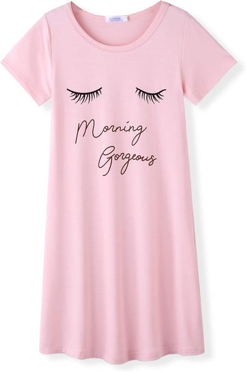 Girls Nightgowns Summer Soft Cute Cartoon Print Pajama Sleep Dress