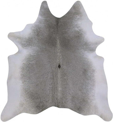 100% Genuine Brazilian Cowhide Rug - Grey - Luxury Cowskin Leather Area Rug Décor 7 x 6 feet