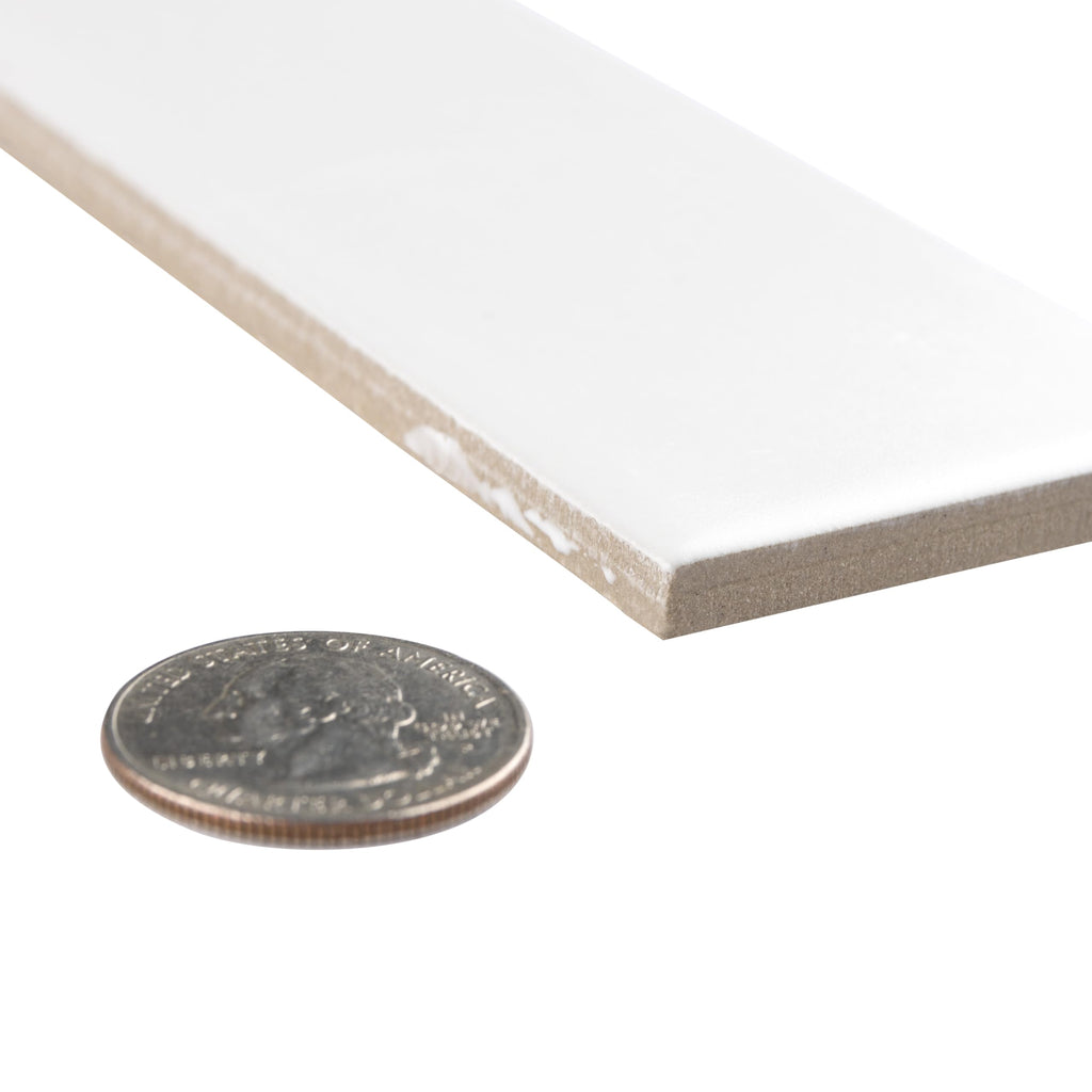 Metro Soho Subway Matte White 1-3/4" x 7-5/8" Porcelain Floor and Wall Tile