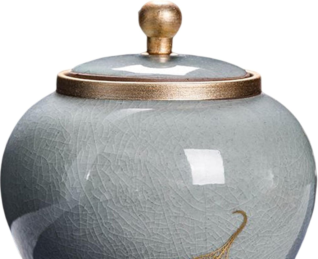 Ceramic Ginger Jar Porcelain Flower Pot Storage Canister Decorative Bud Vase Home Accessory Suitable for Living Space