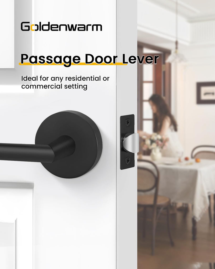Passage Matte Black Closet Door Handles Interior 8 Pack