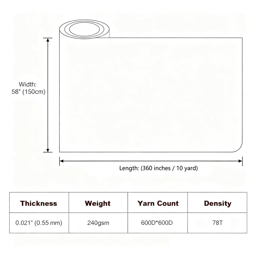 Waterproof Canvas Fabric by the Yard, 600D Outdoor Chair Upholstery Fabric