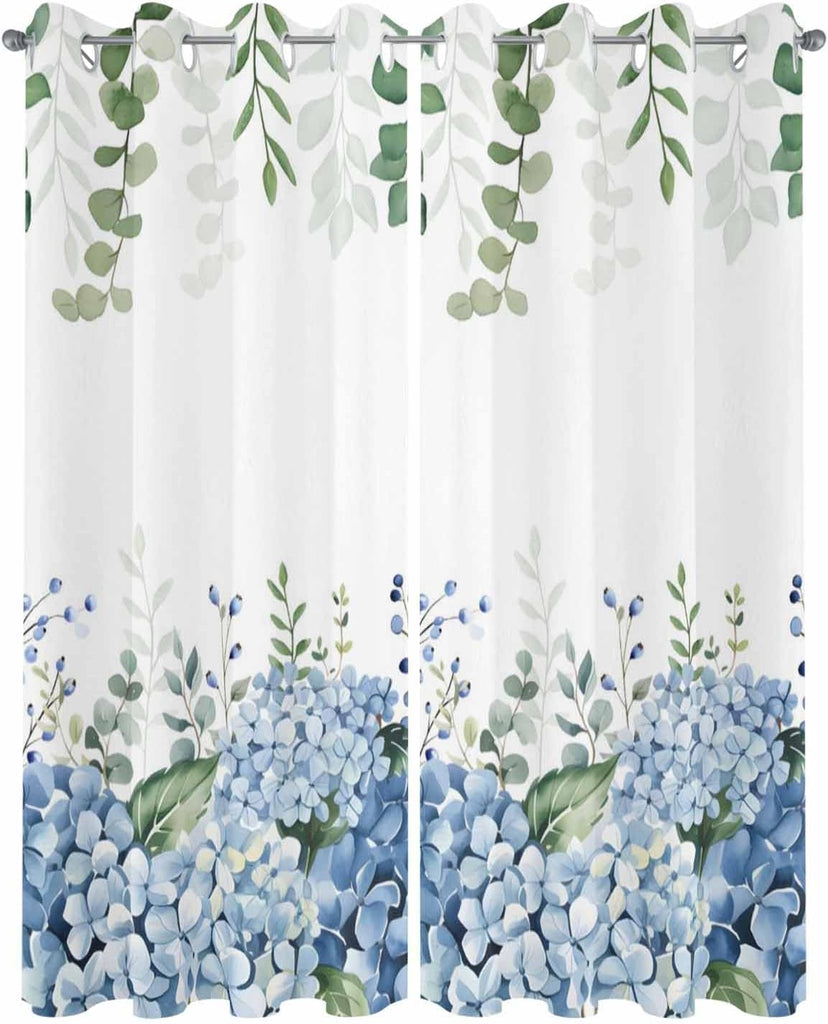 Outdoor Curtains Waterproof, Eucalyptus Leaves Privacy Screen Outdoor Front Porch Decor, Grommet Outside Curtains for