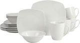 Simply Square 16 Piece Dinnerware Set, Porcelain, White