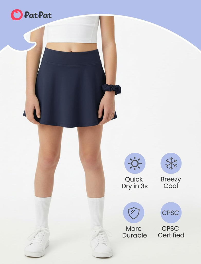 Girls Tennis Skirt Athletic Skort with Shorts & Pocket