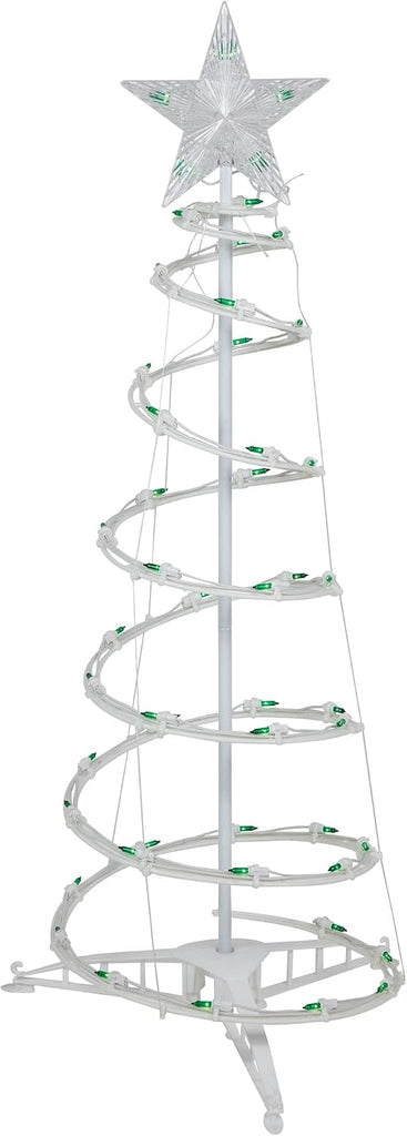 Set of 3 Green Lighted Spiral Christmas Trees, 3', 4', and 6'