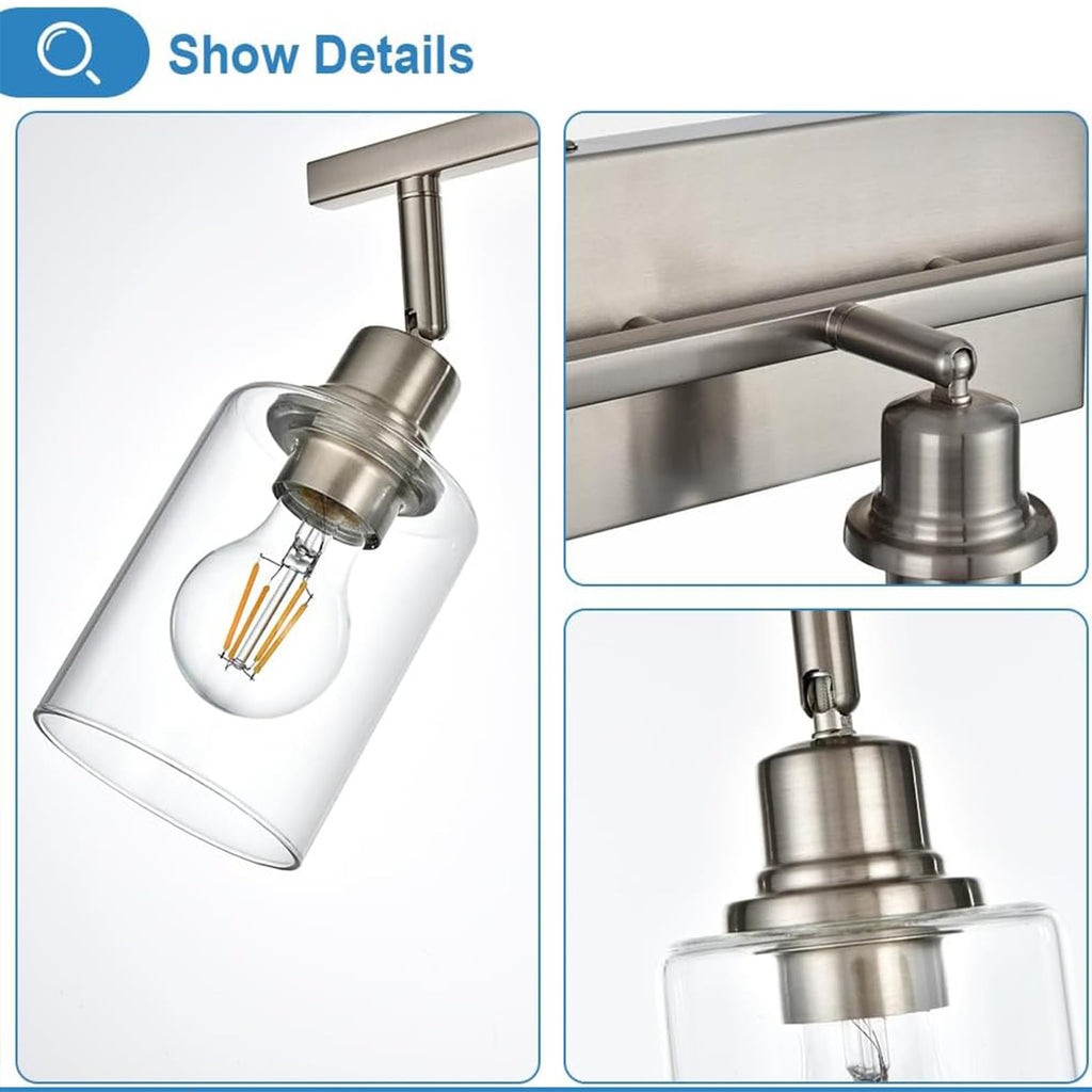 6 Light Track Lighting Fixture Brushed Nickel Track Lighting Kit