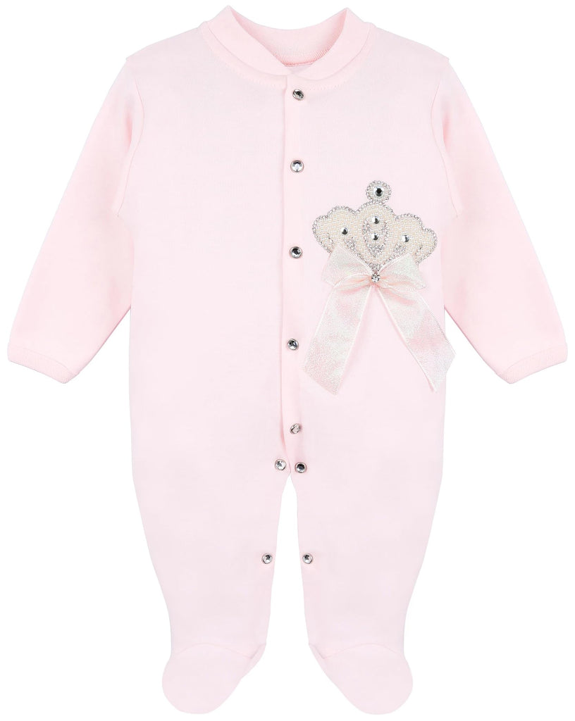 Baby Girl Jewels Crown Layette 3 Piece Gift Set Pink Crown