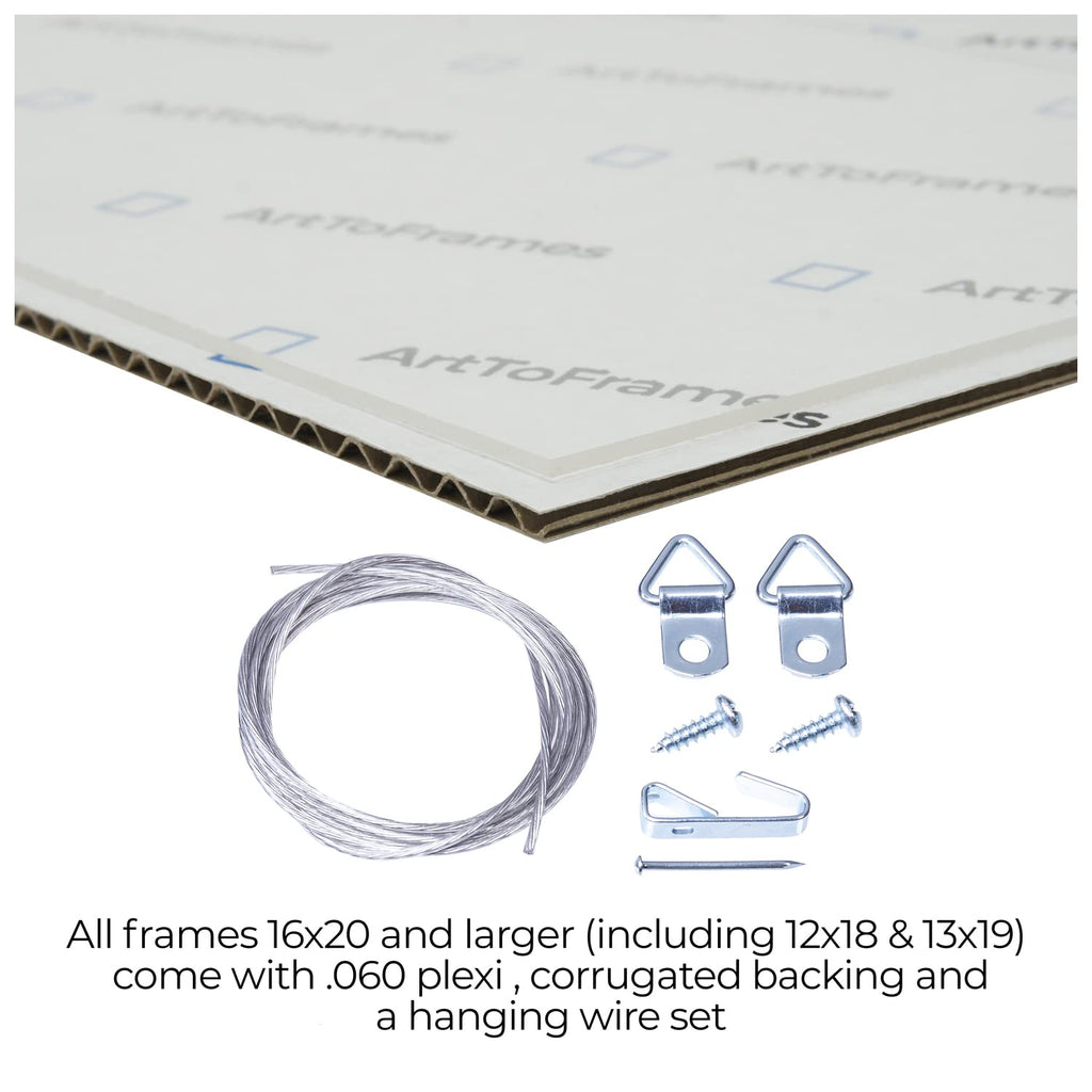 12x18 Inch Black Picture Frame, This 14 Inch Custom Poster Frame is Black with Beads - Comes with Economy Acrylic and