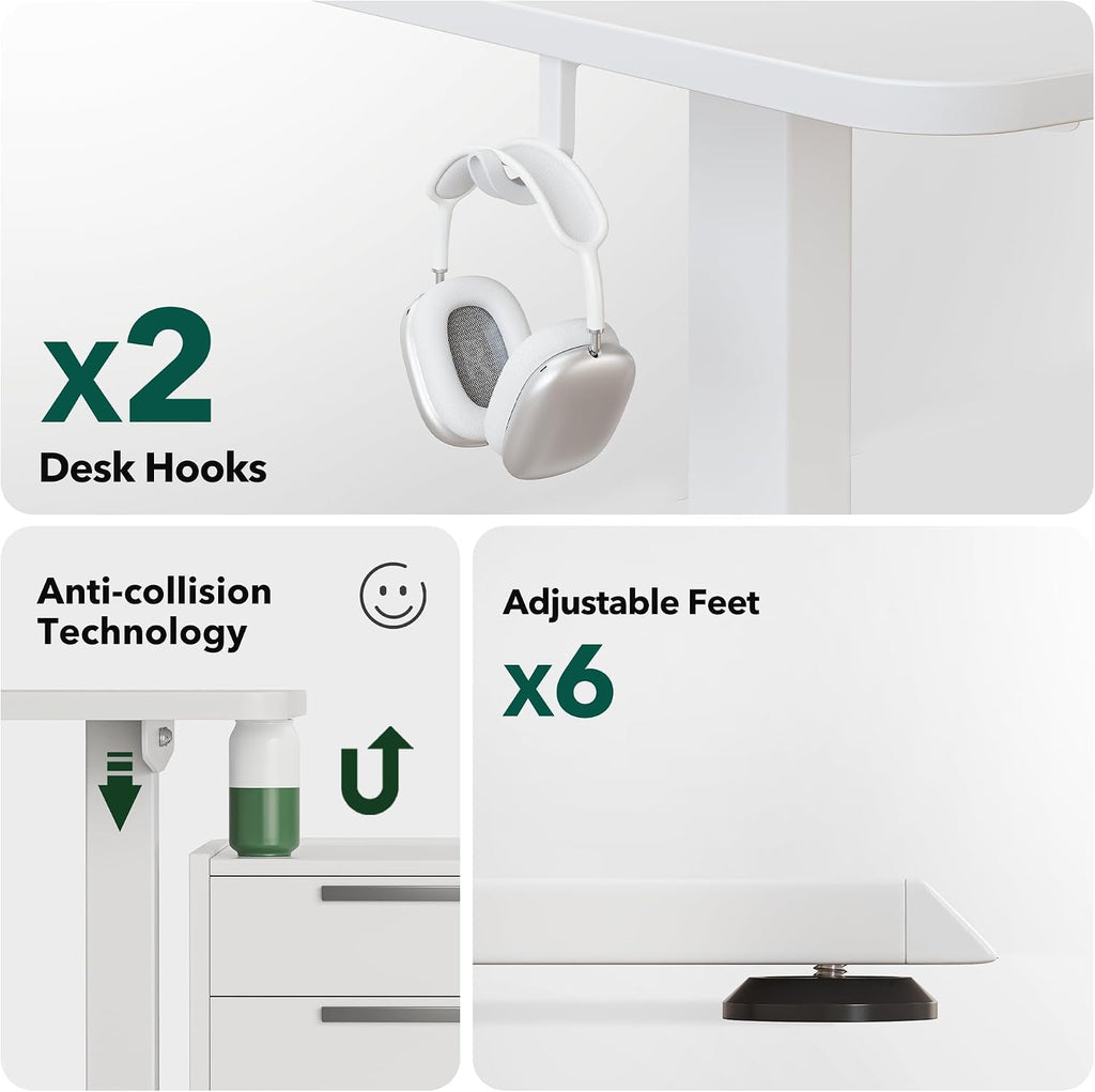 63" x 55"L Shaped Standing Desk, Electric Stand up Corner Computer Desk, Sit Stand Home Office Desk with Splice