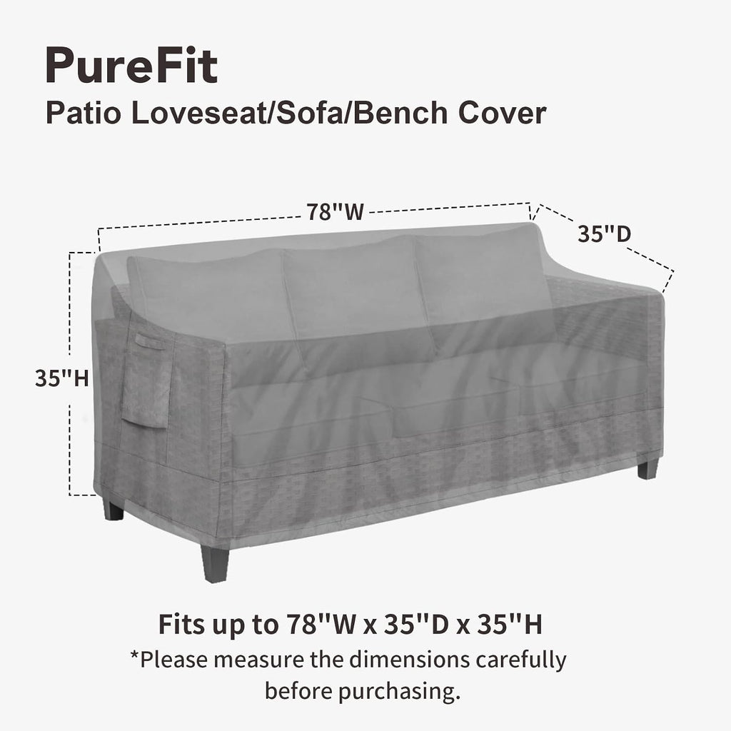 Outdoor Couch Cover Waterproof Patio Sofa Furniture Covers 3-Seater | Heavy Duty Outdoor Lawn Furniture Covers with