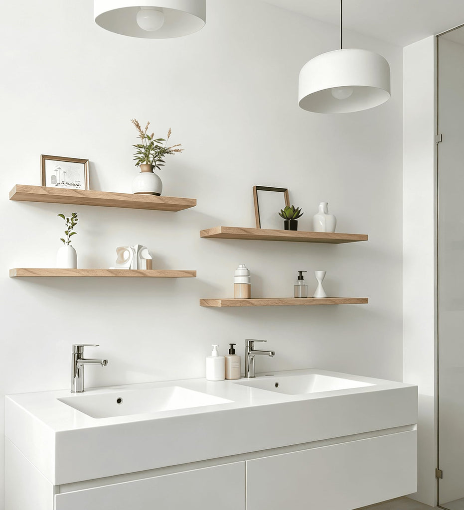 Light Wood Floating Shelves for Wall Shelf 24 Inch Set of 4