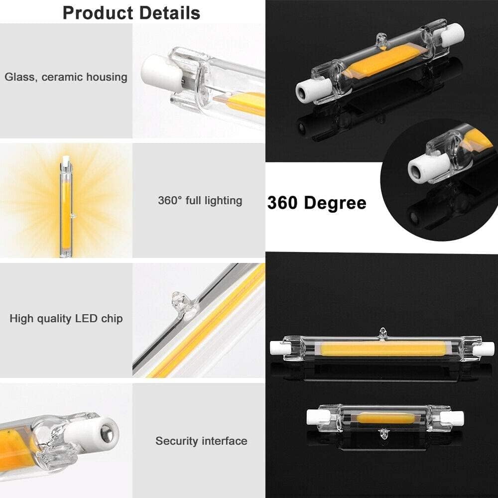 118mm R7S LED Bulbs Dimmable 20W LED COB Light J Type 118mm T3 Led Bulb Double Ended LED Lights 130W Halogen