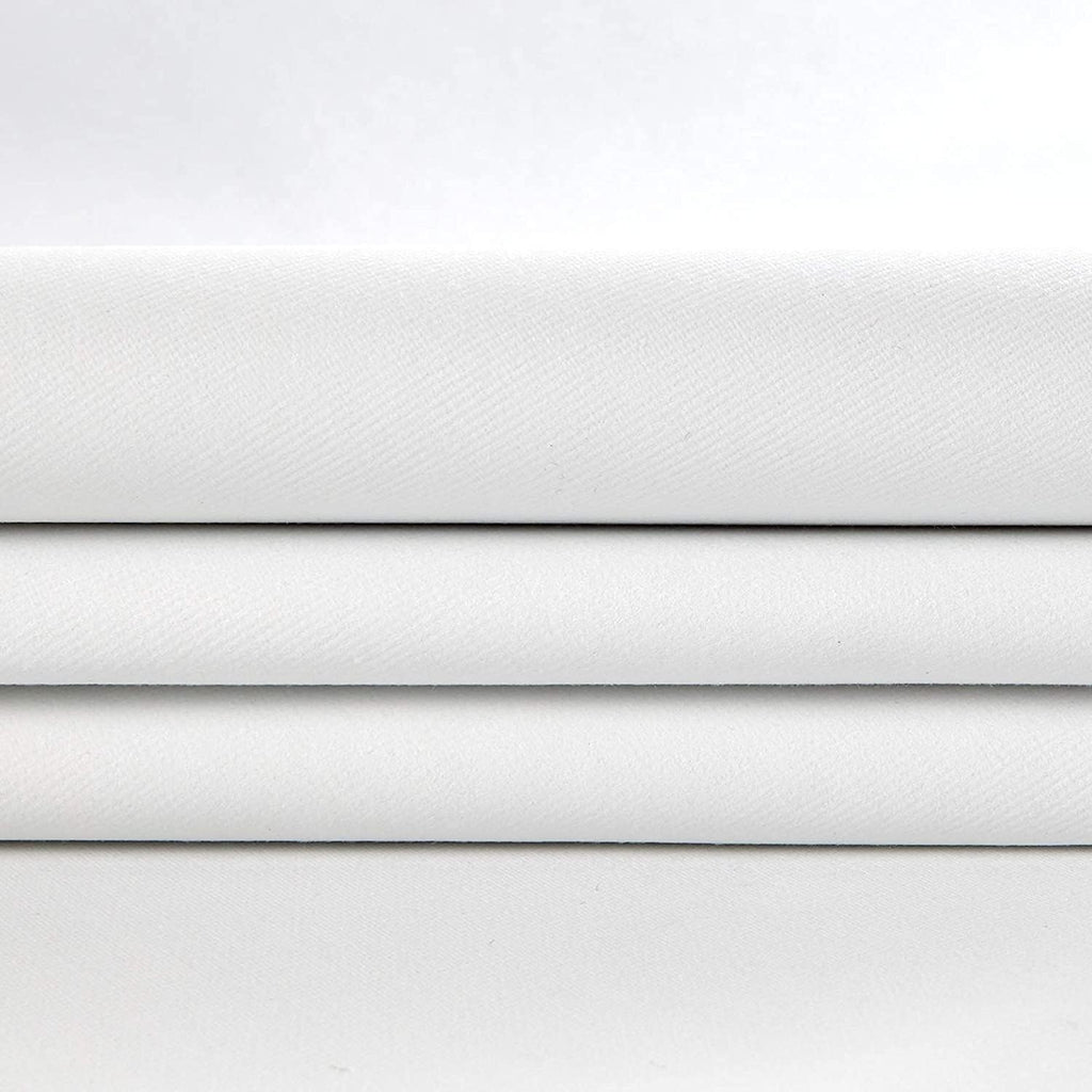 54 Inch 100% Polyester Budget Blackout Drapery Lining Fabric, 5 Yards, White/White