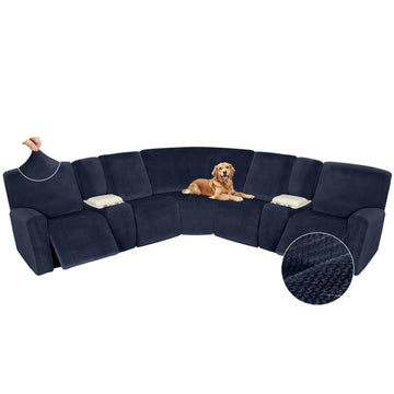 Sectional Recliner Couch Covers Velvet Washable Corner Sectional Sofa Cover for Reclining Couch Stretch Soft Thick L