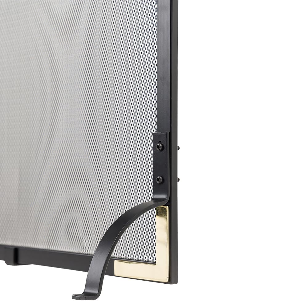 Cecilia Mesh Fireplace Screen with Durable Single Panel, Steel Frame