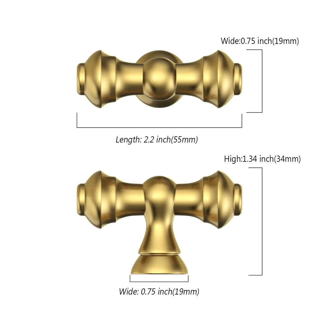 10 Pack Vibrant Brushed Moderne Brass Cabinet Pulls Heavy-Duty Solid Kitchen Cabinet Knobs Drawer Hardware s Cabinets