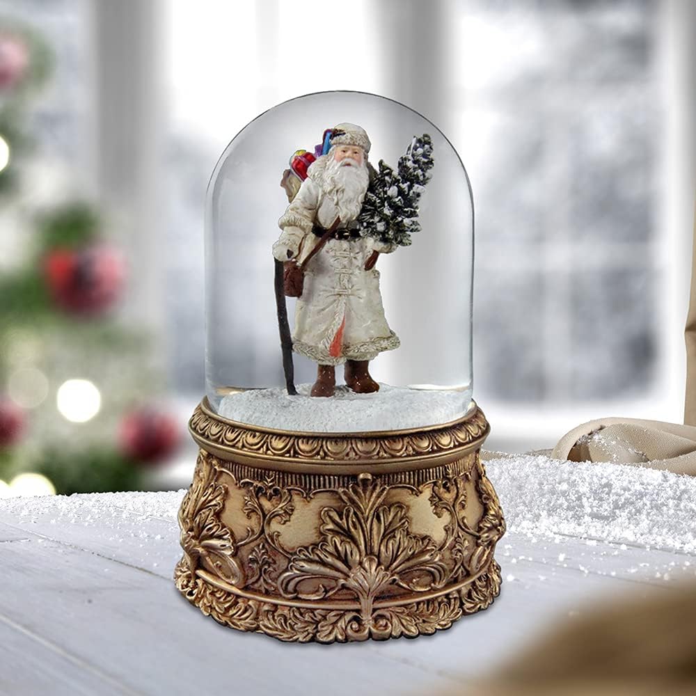 San Francisco Music Box Santa Musical Domed Water Globe