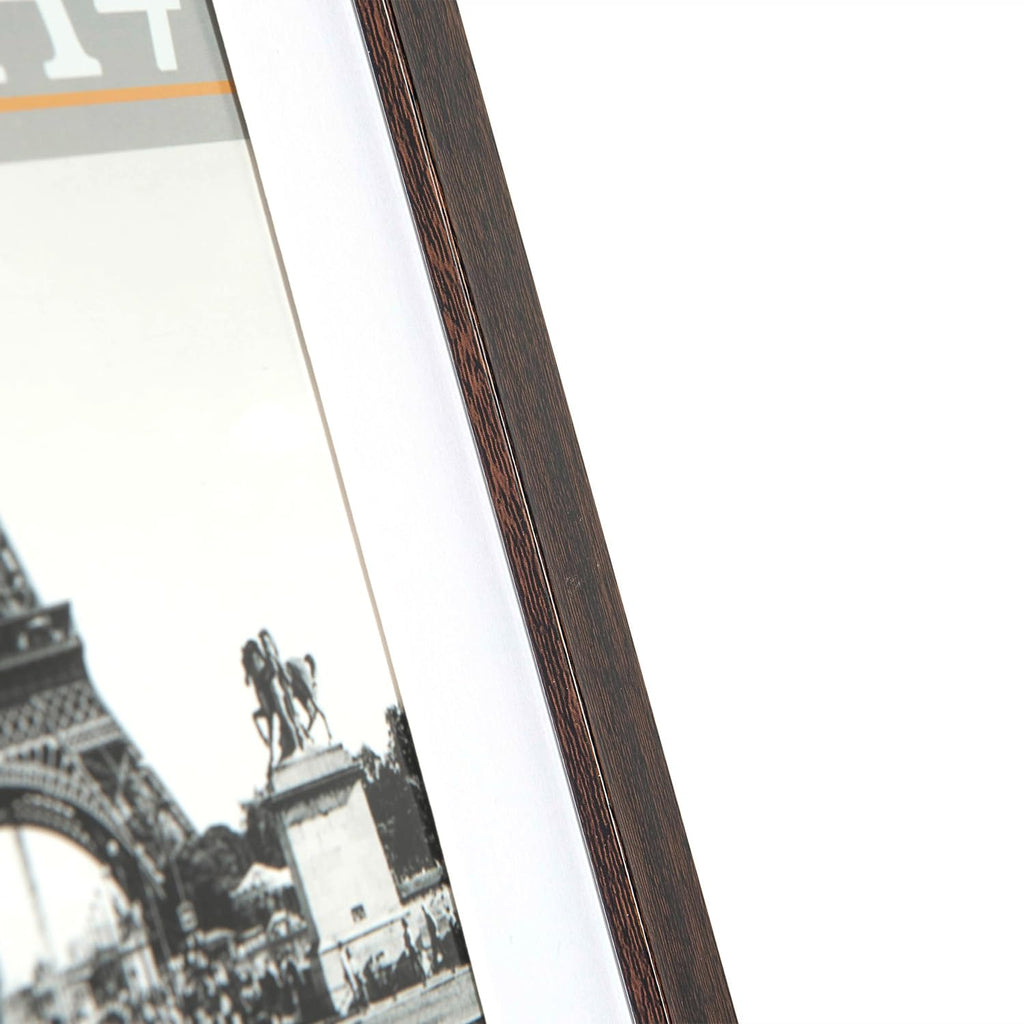 12x16 Picture Frame Rustic Brown 3 Pcs in 1 set 12x16 Frame can Display 8.5x11 inch Picture with Mat or 12x16 inch