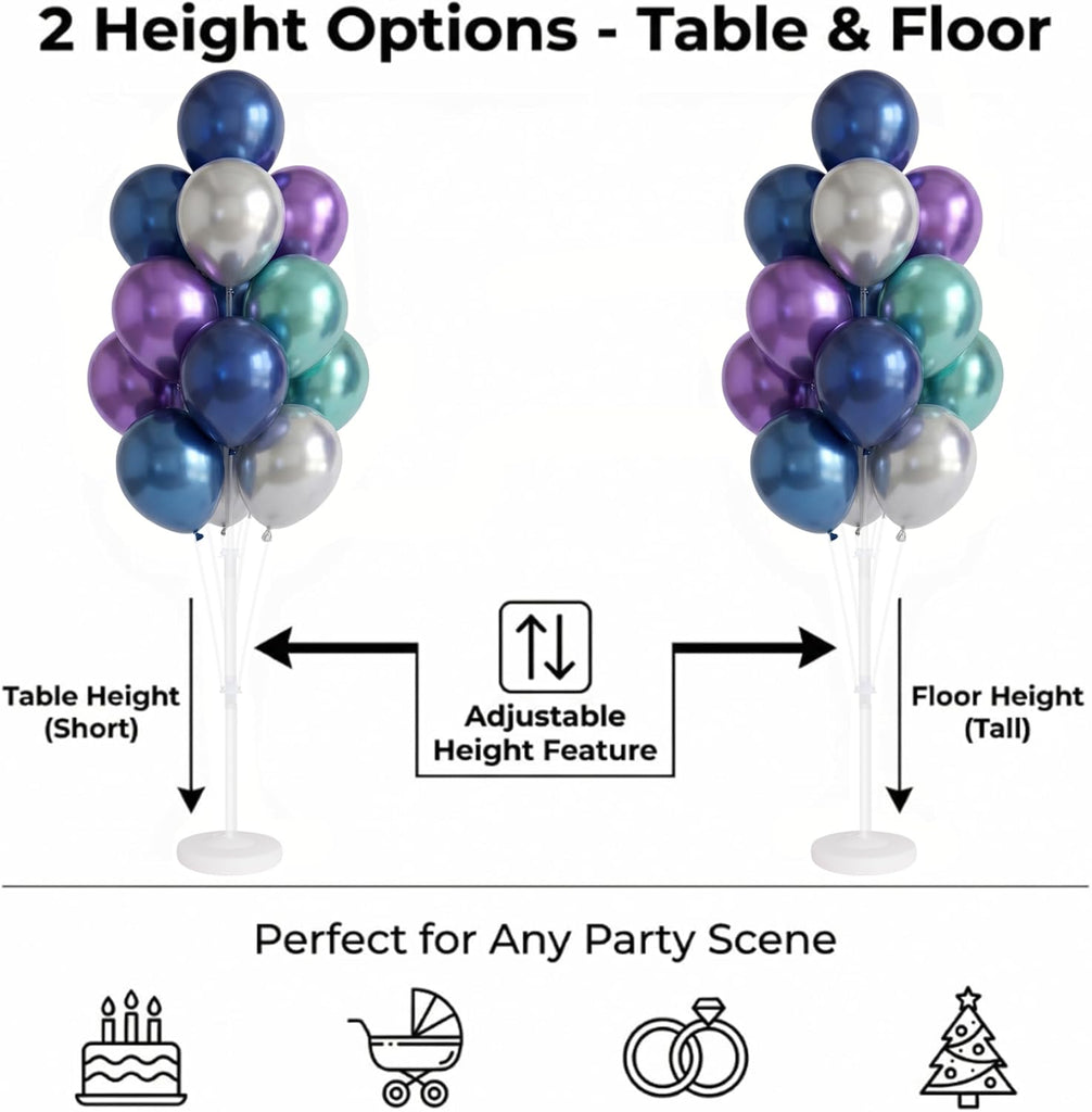 Balloon Column Stand Kit with Balloons, Base and Pole, Balloon Column Kit for Floor or Table Backdrop Decoration for