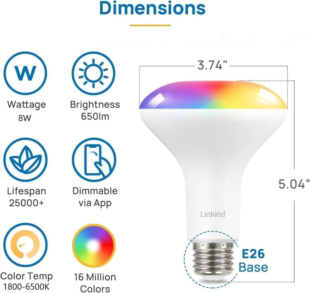 Matter Smart BR30 Bulbs 4-Pack & WiFi A19 4-Pack