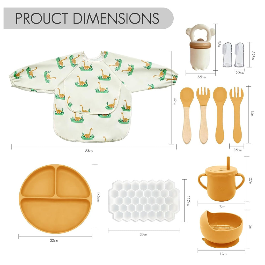 Feeding Set 12PCS,Baby Led Weaning Set(Honey)