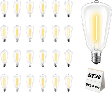 25Pk LED Replacement Light Bulbs, Shatterproof Plastic E17 LED Bulbs